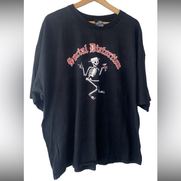 SOCIAL DISTORTION Original Vintage t-shirt Black Giant label Mike Ness 3XL - Picture 2 of 6